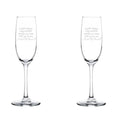 Set of 2 Glass Champagne Flutes 8 oz Stemmed Q885956