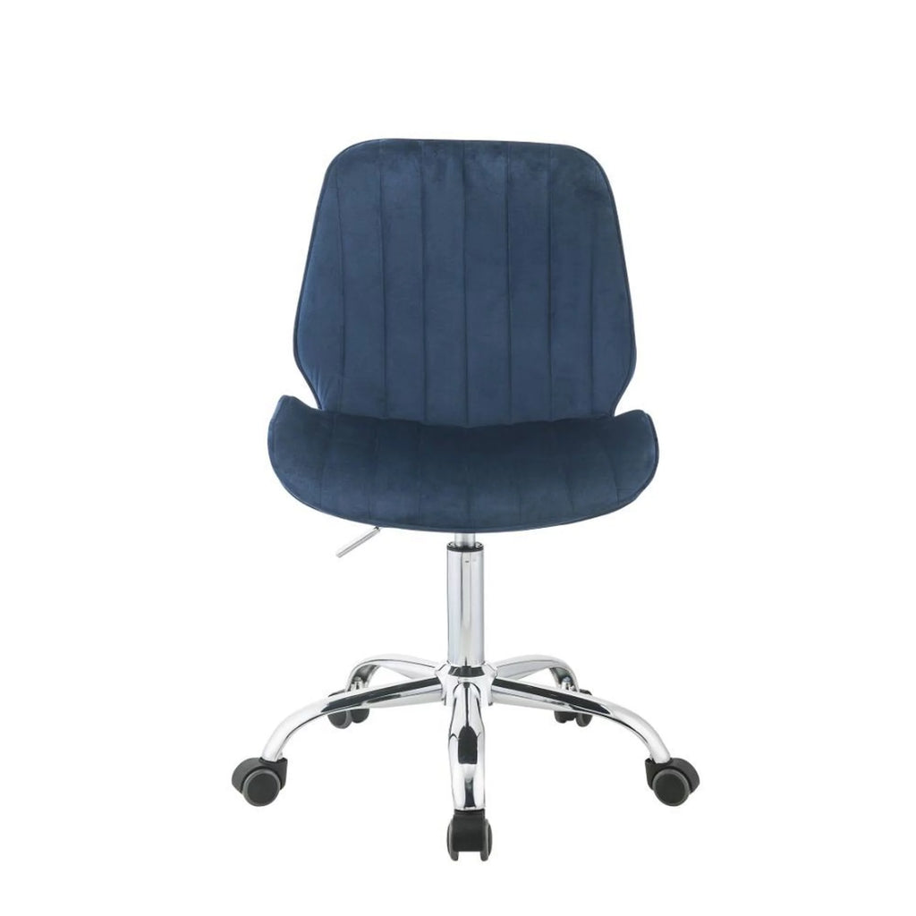 Twilight Blue Velvet Chrome Office Chair N6134