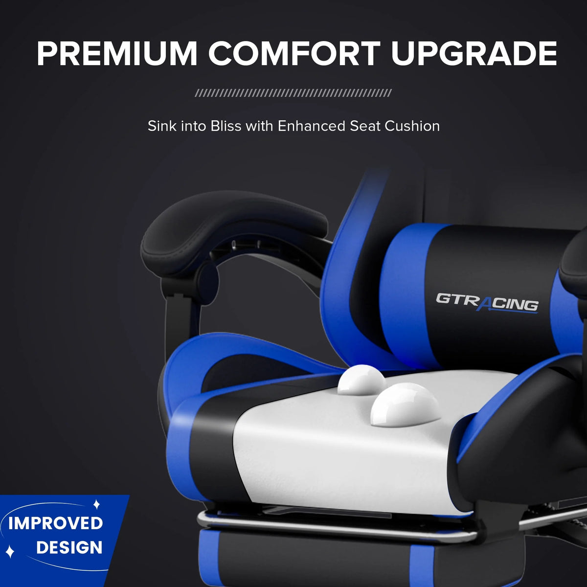 White Gaming Chair with Footrest S282
