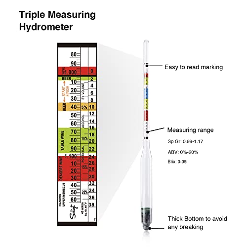 Triple Scale Hydrometer and Glass Test Jar K56890