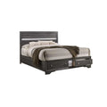 Cal King Gray Silver Wood Bedframe with 2 Drawer Storage V862972
