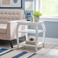 White 2 Shelf Indoor Accent Side Table J328