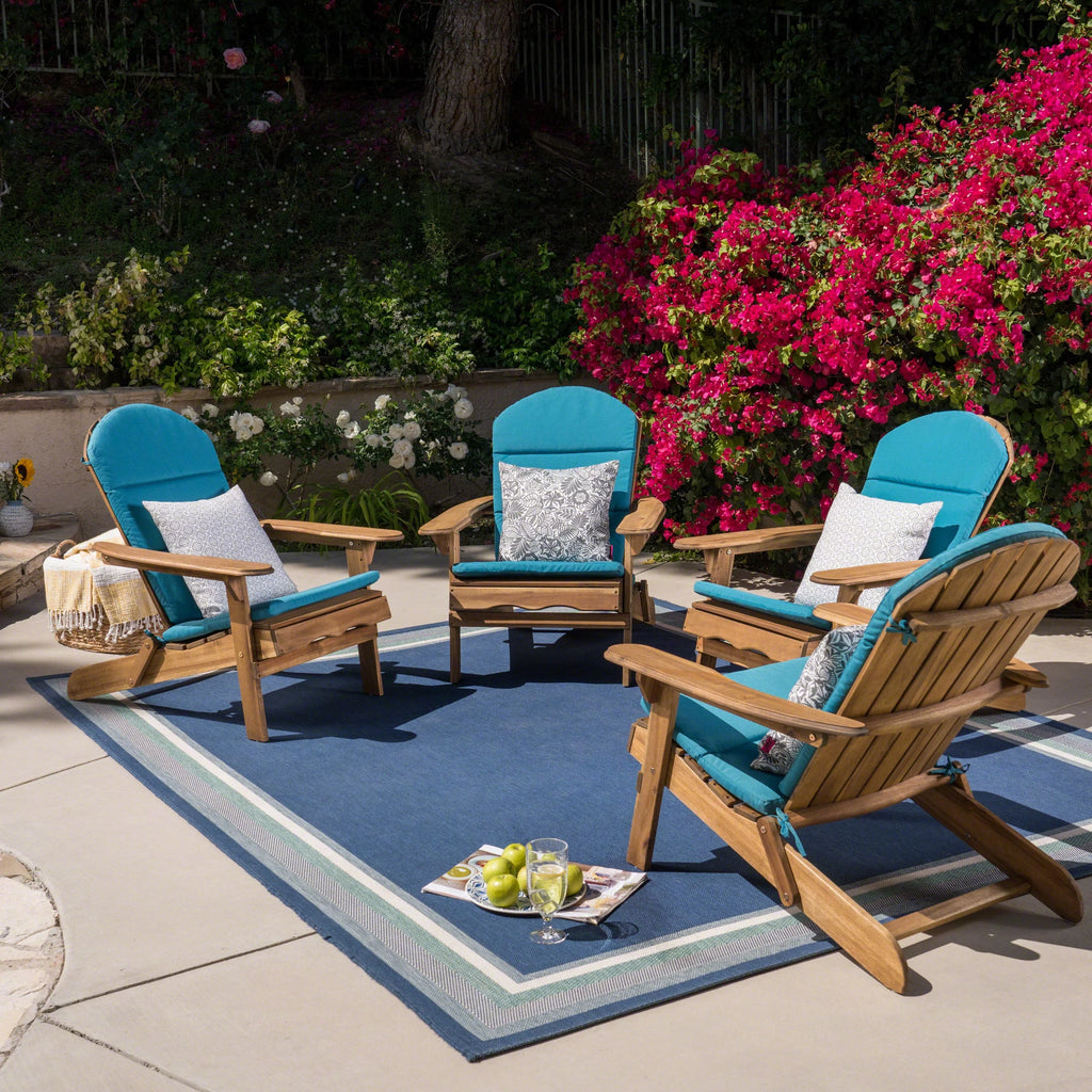 Water Resistant Fabric Adirondack Chair Cushions, Set of 4, Dark Teal L6555