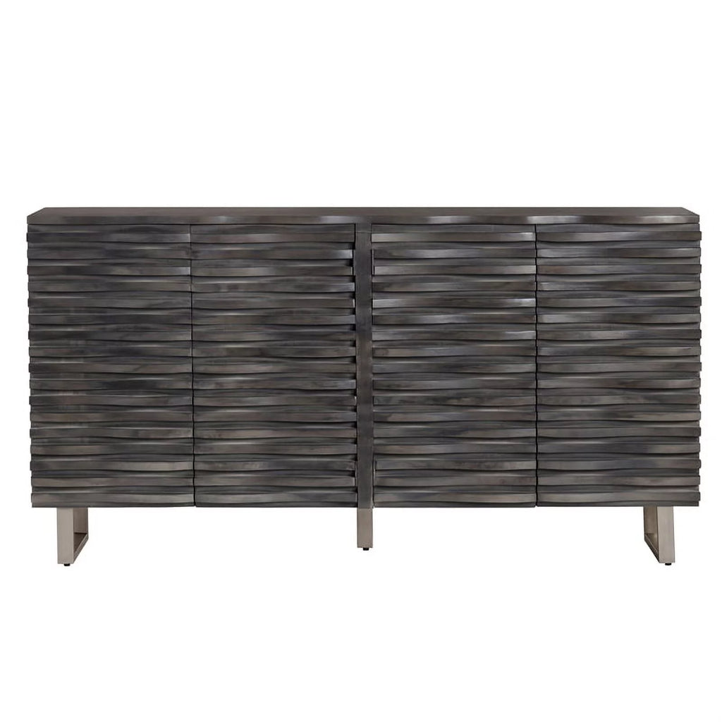 Mango Wood 4 Door Grey Sideboard W1501
