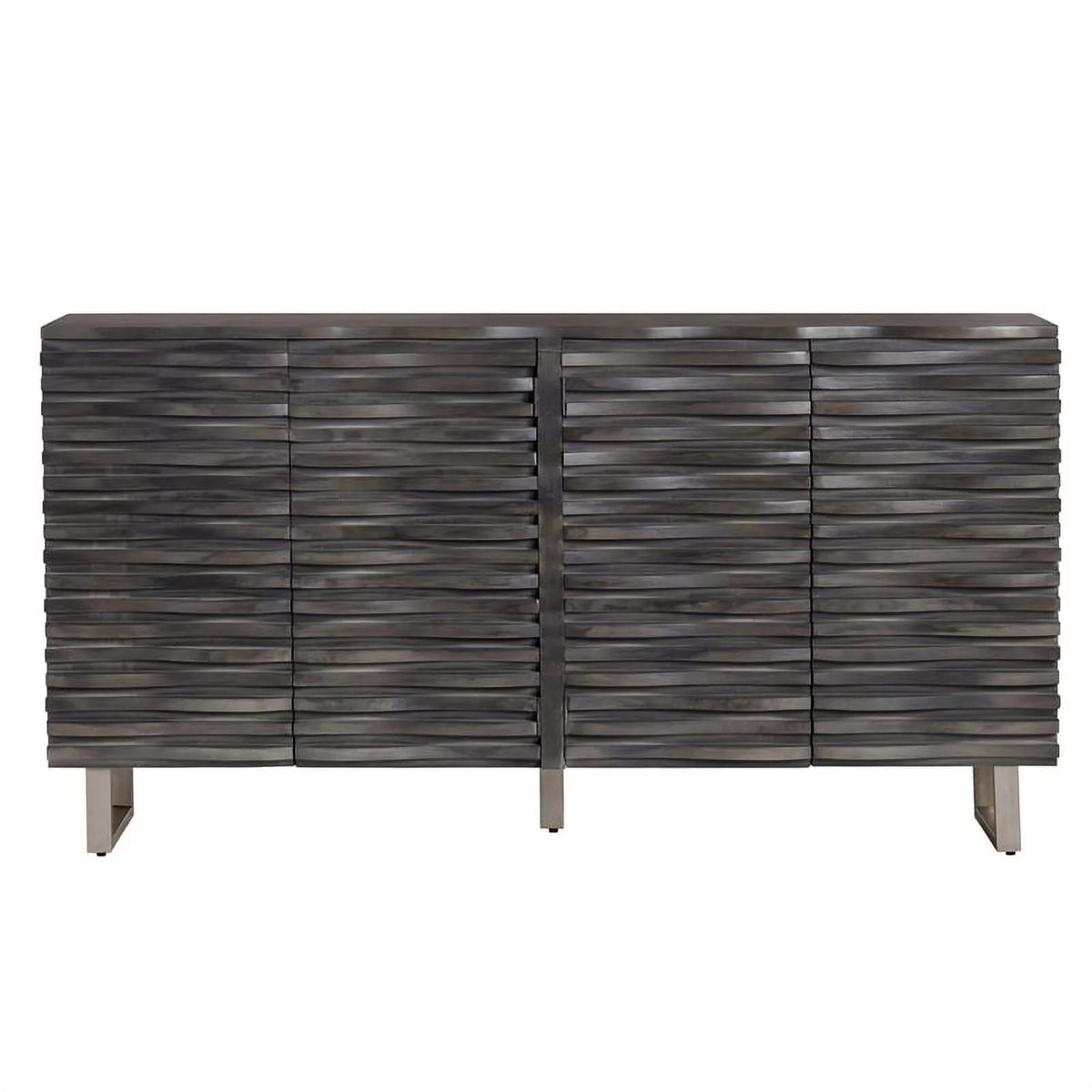 Mango Wood 4 Door Grey Sideboard W1501