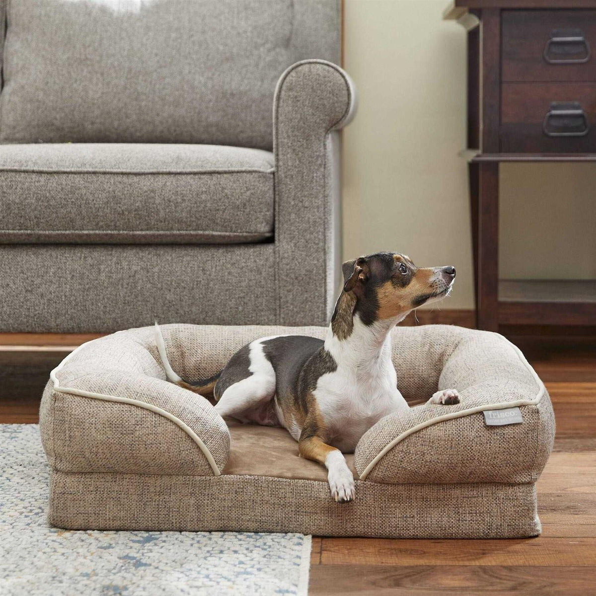 Plush Orthopedic Bolster Cat Dog Bed with Removable Cover D35488