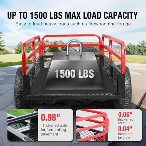 Heavy Duty Steel Dump Cart 1,500lbs 15 cu.ft M655