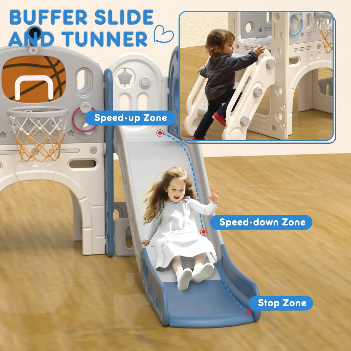 7-in-1 Kids Slide Play Set with Climber C6161