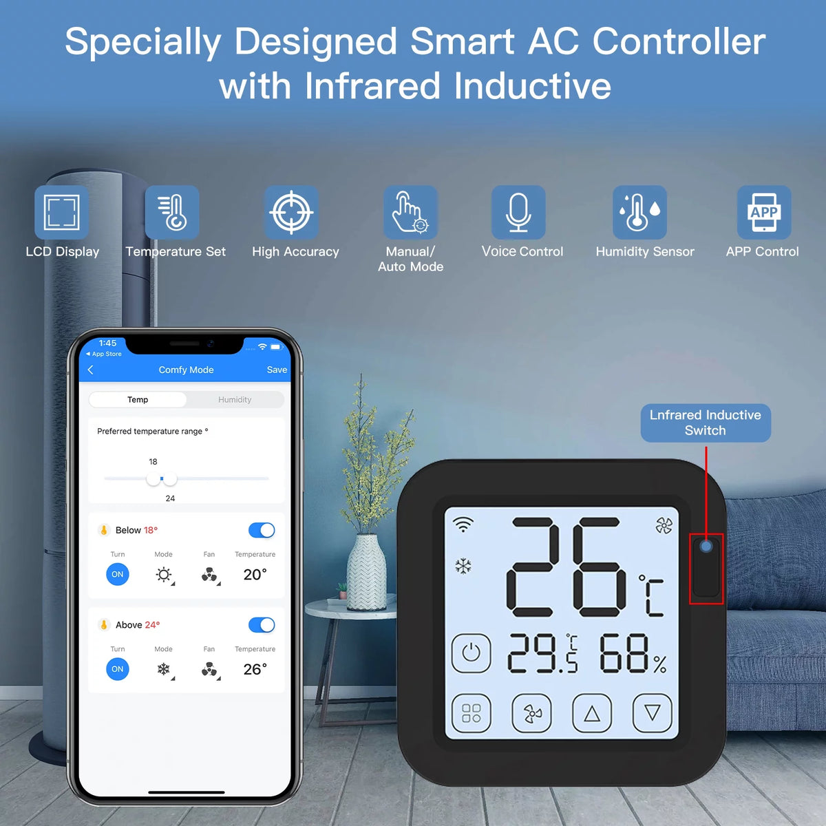 Wifi IR Air Conditioner Controller with LCD Display F1787