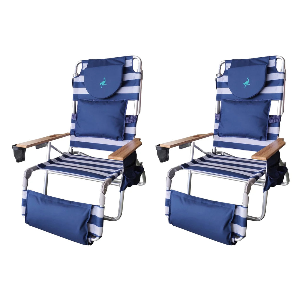 Blue 2 Pack Outdoor Reclining Lounge Chair L192109