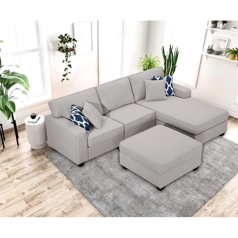 Fabric Reversible Sectional Sofa D21537