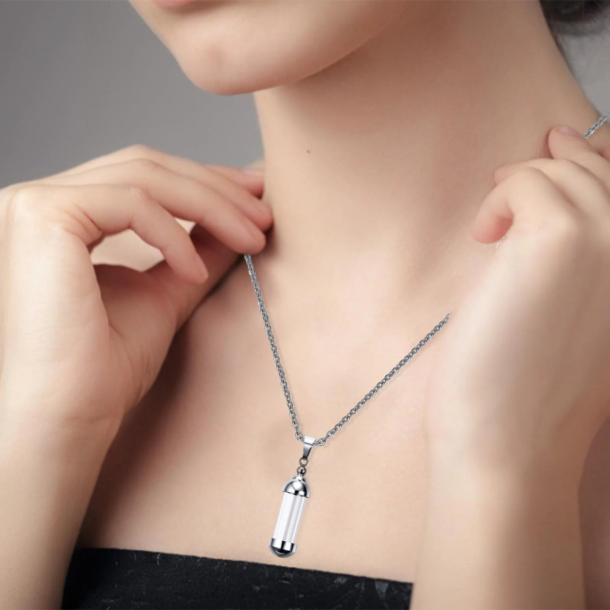 Glass Vial Pendant Necklace J900