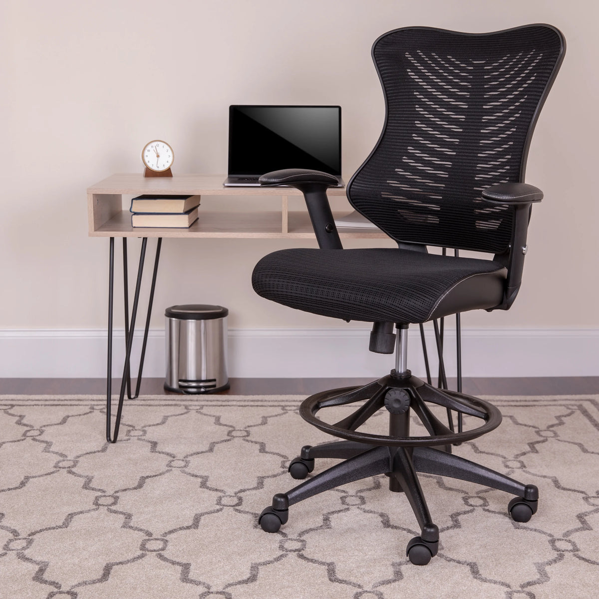 High Back Mesh Drafting Chair with Adjustable Arms P70120