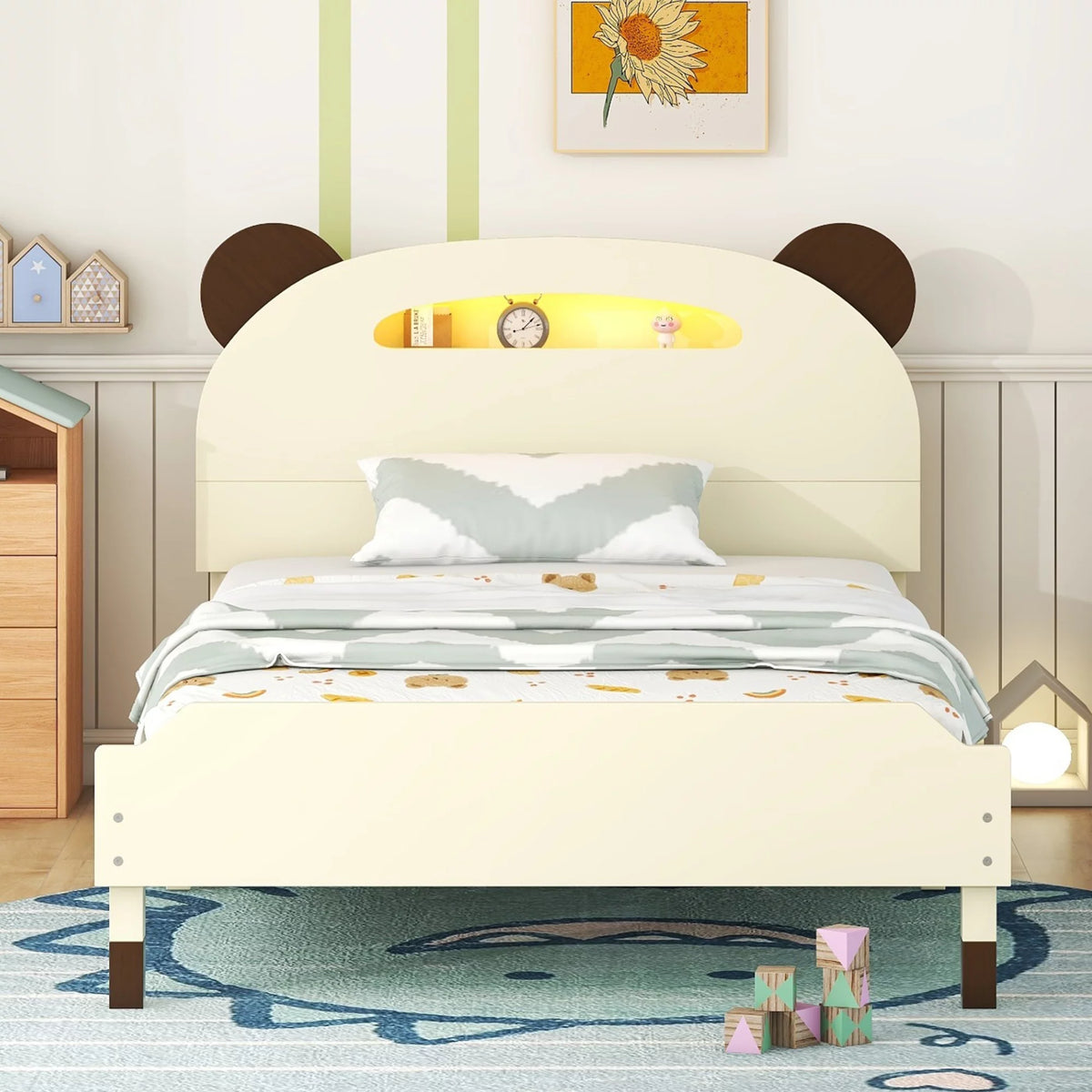 Twin Size Platform Bed with Storage Z8787