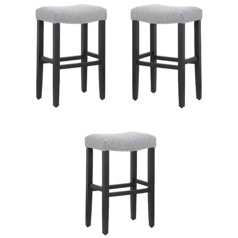 29" Saddle Seat Bar Stool Set of 3 D70918