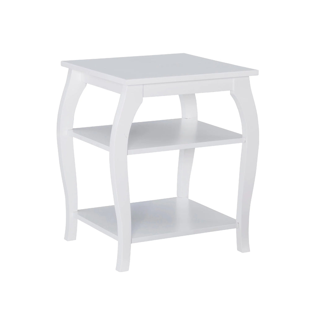 White 2 Shelf Indoor Accent Side Table J328