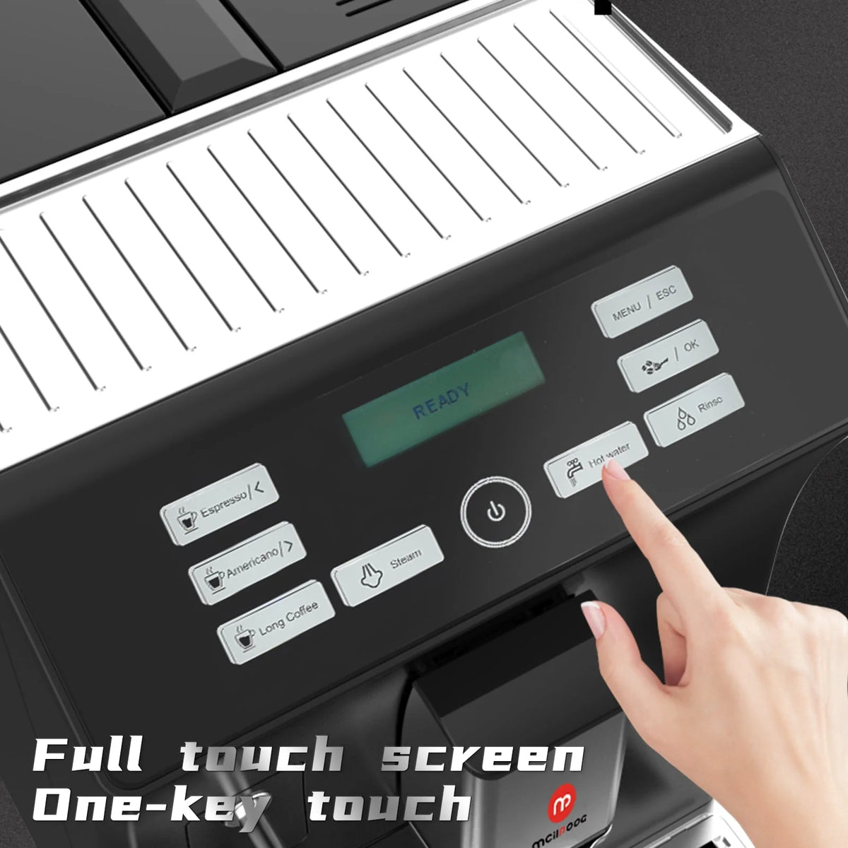 Fully Automatic Espresso Coffee Machine with Steam Wand and Touch Screen L1926