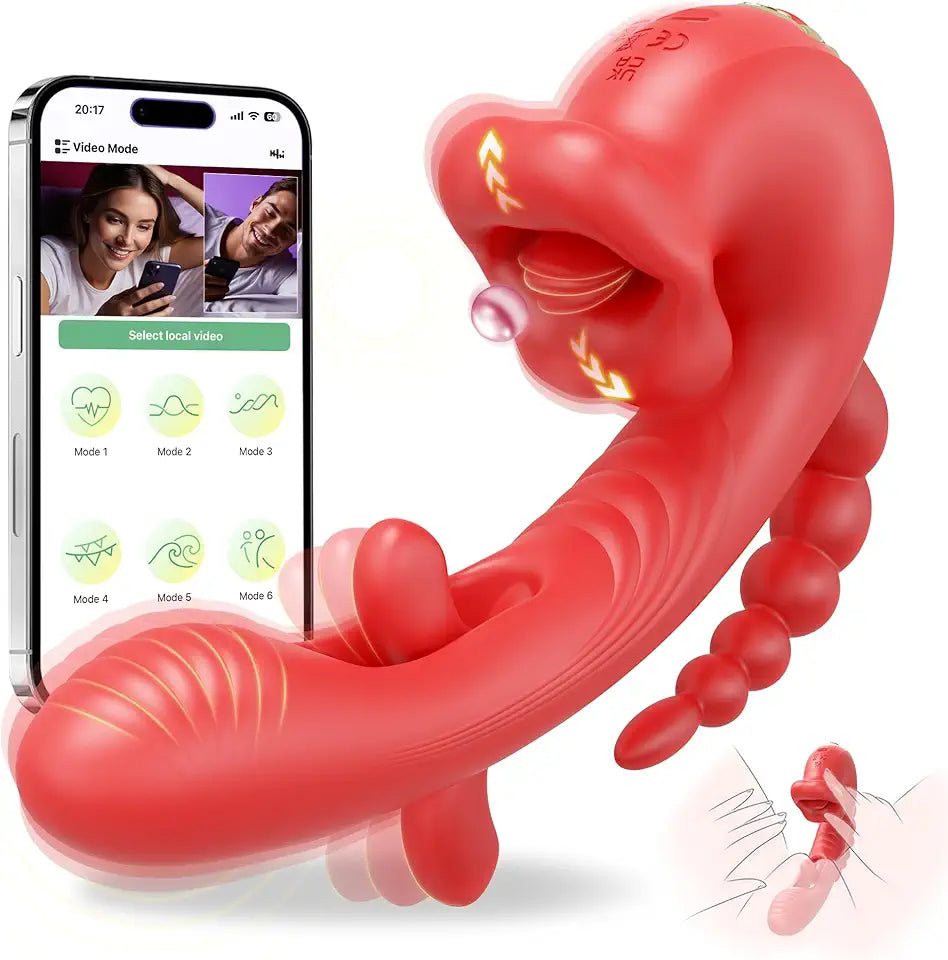 Vibrator Adult Sex Toys Women - Rose Sex Toy, Thrusting Dildo Vibrators Female Vibrator, 9 Flapping&Vibrating&Clitoral Stimulator Mode, Adult Toys Sexual Pleasure Tools for Women Sex Novelties P279317