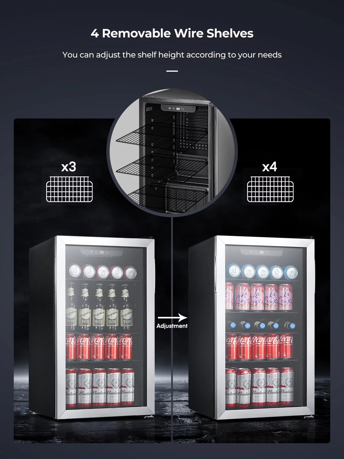 126 Can 3.2 Cu.ft Beverage Refrigerator Cooler Q5525