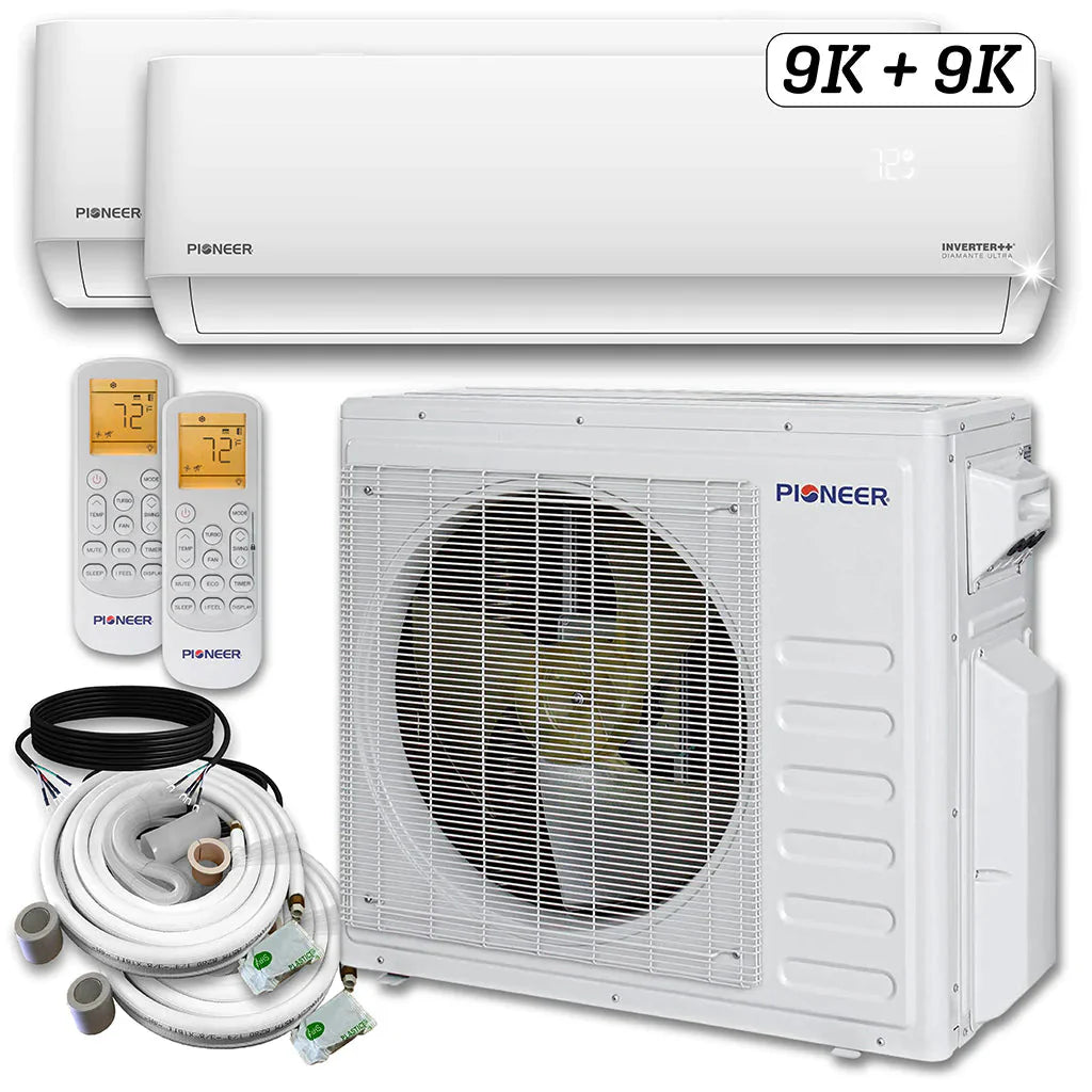18,000 BTU 2 Zone Ductless Air Conditioner and Heat Pump F848597