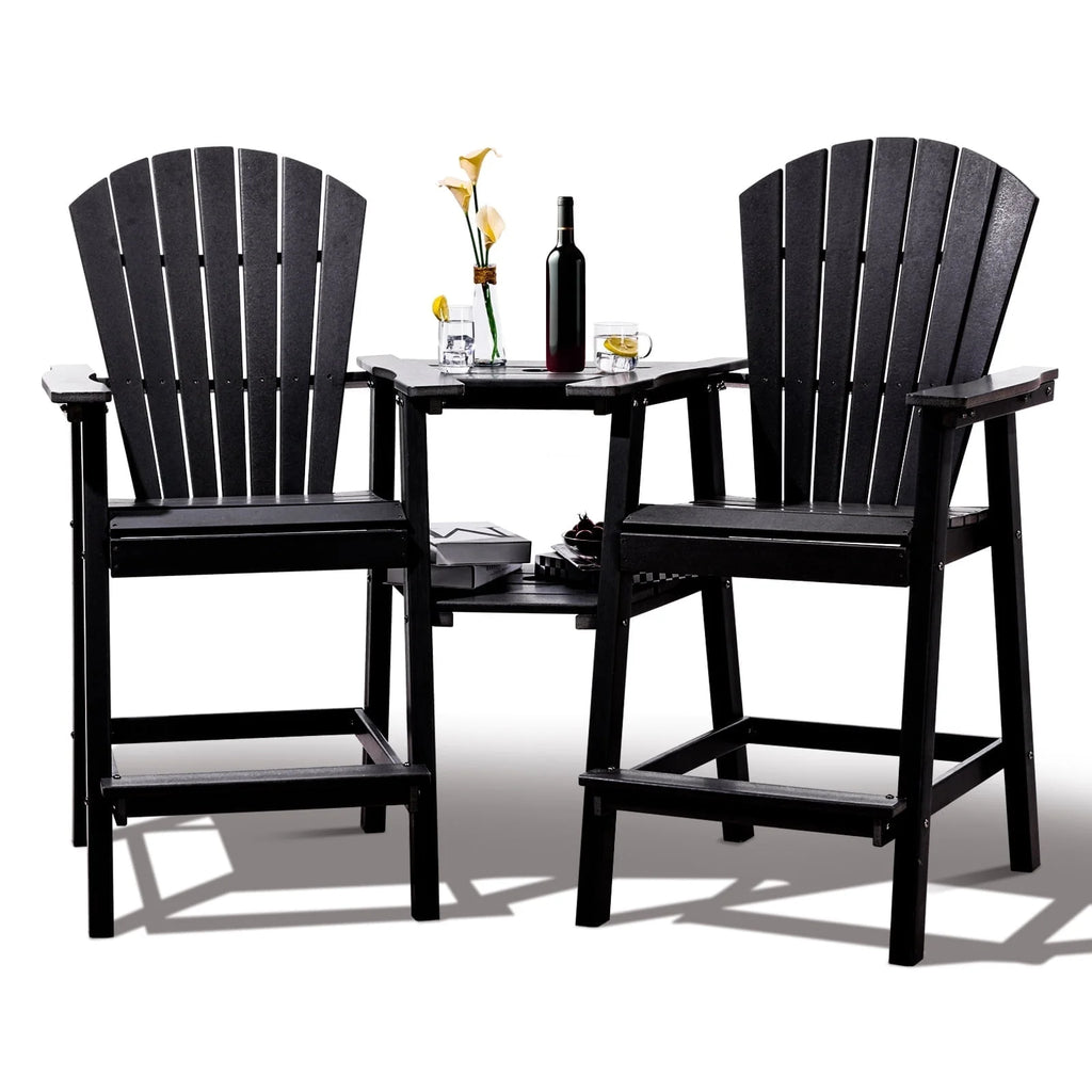 Tall Grey Adirondack Chairs Set of 2 Q4935