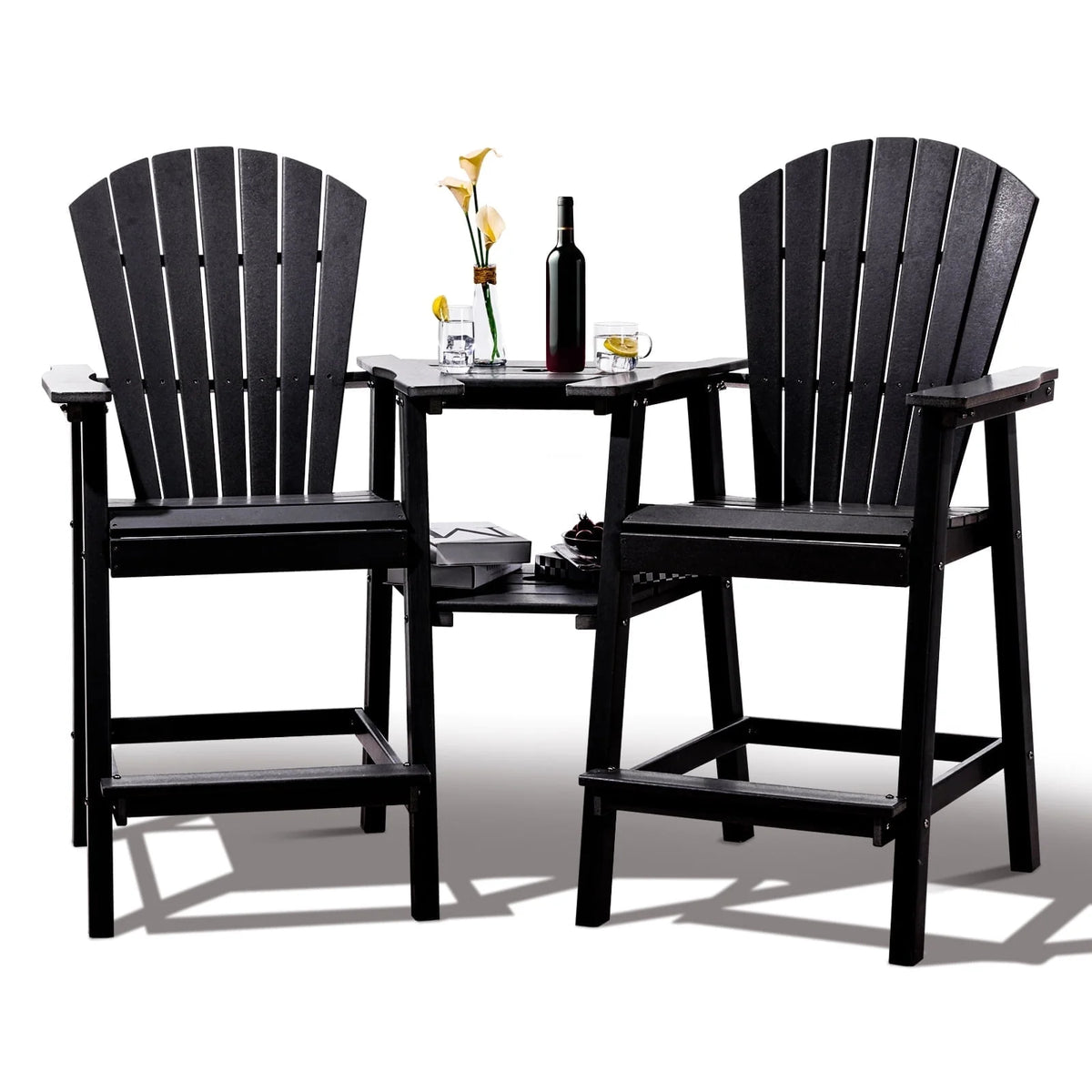 Tall Grey Adirondack Chairs Set of 2 Q4935