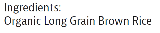 Organic Long Grain Brown Rice, 32oz D7490