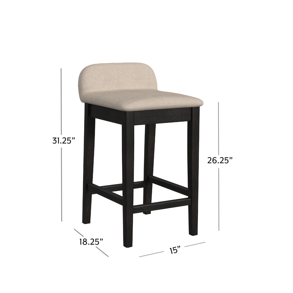 Black Light Beige Wood Counter Stool H731510